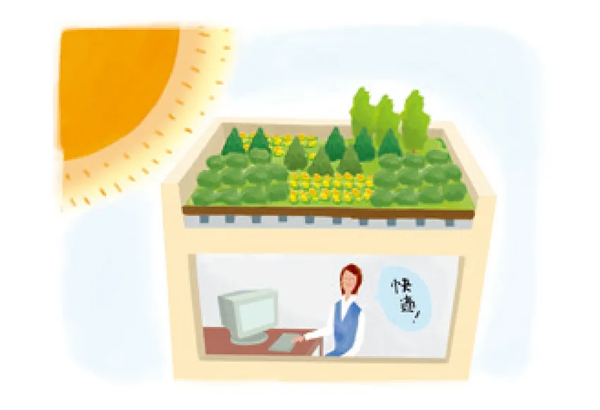 屋上緑化の効果 省エネルギーを実践する遮熱効果